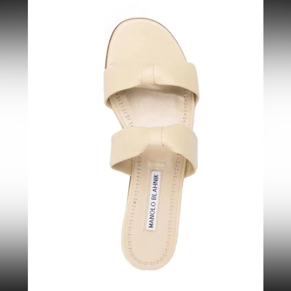 Manolo Blahnik Cream Sandals
